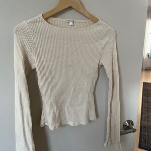 Bell sleeve white knit Reformation top